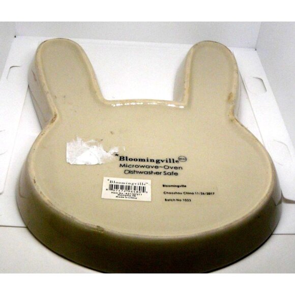Bunny-Shaped Ceramic Plate Bloomingville for Oven Microwave & Dishwasher Use - Picture 4 of 5